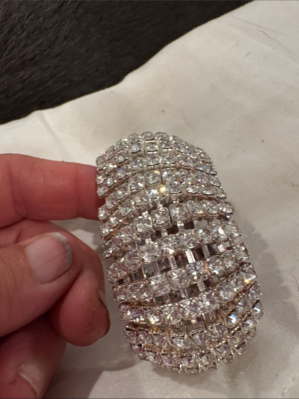 9 Layer clear Sparkling Crystal Cuff Bracelet - Women Jewelry New